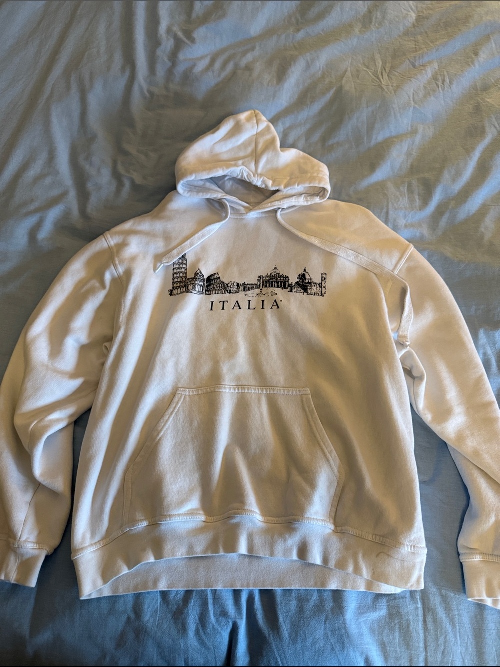 Italia Graphic Hoodie - White Men's Pullover Sweater